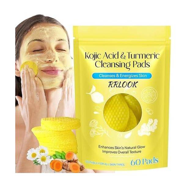 ANIDRA Kojic Acid and Turmeric Cleansing Pads for Face, Dark Spots(60-PADS) Wipe Warmer