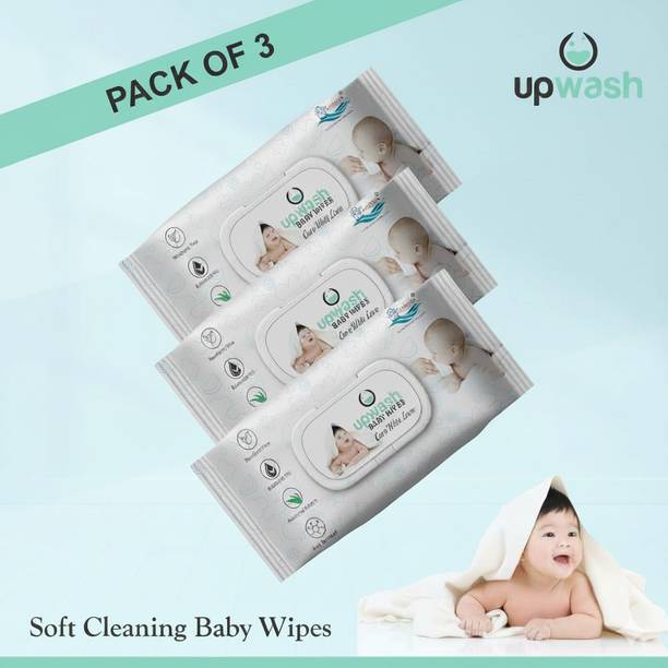 UPWASH Baby Wipes with Aloe-Vera Pack Of 3 (72 Wipes) Wipe Warmer