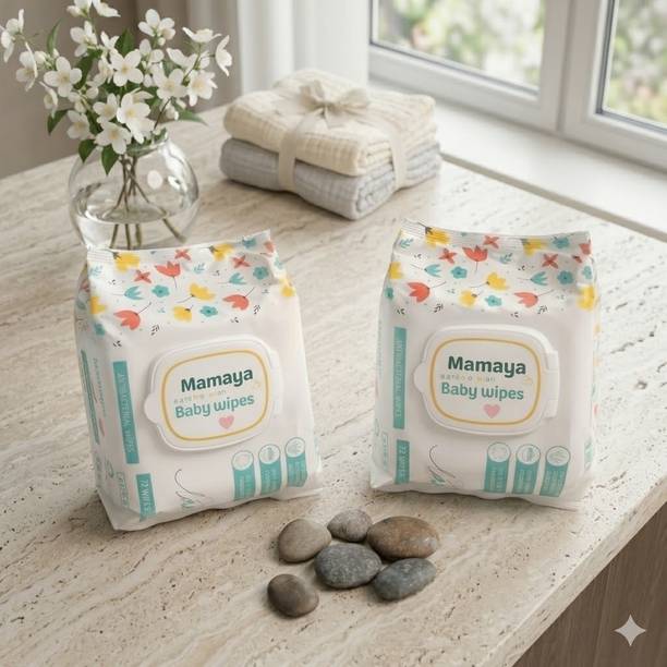MAMAYA Baby Wet Tissue Wipes Pack of 2 | Soft Moist Baby Wipes for Face, Hands & Body