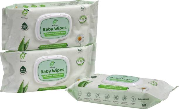 Barebub 98% Pure Water (unscented) Baby Wipes with Lid