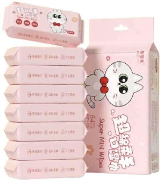 ZIVINI Mini Baby Wipes Disposable Portable Pocket Water Wipes Baby Skin Care-64 Pcs