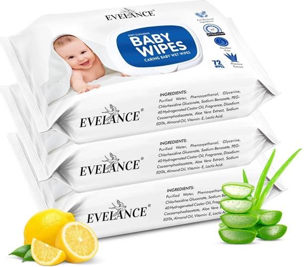 EVELANCE Baby Wipes With Lid Pack Of 3