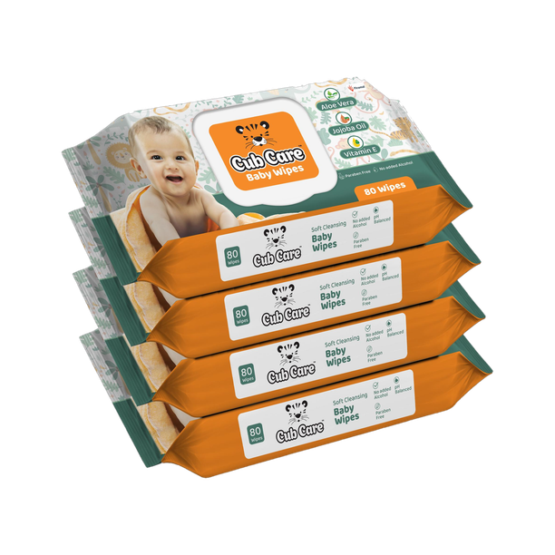 Cub Care Baby Wipes - Aloe Vera, Jojoba Oil, Vitamin E, Paraben Free