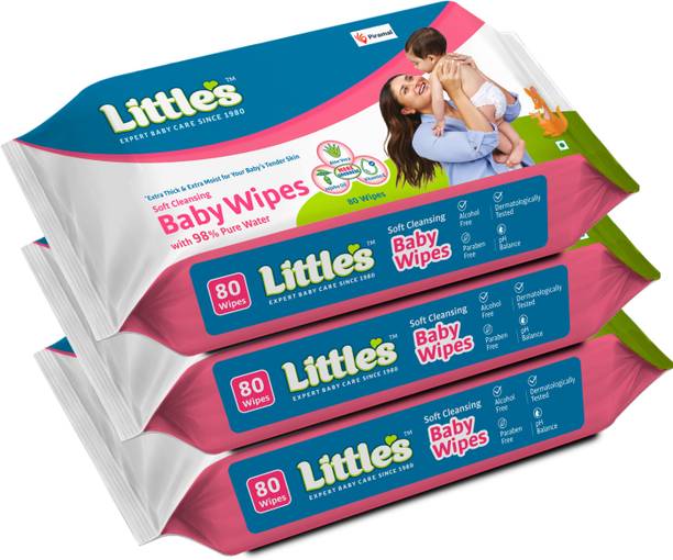 Little's Soft Cleansing Baby Wipes with Aloe Vera, Jojoba Oil and Vitamin E