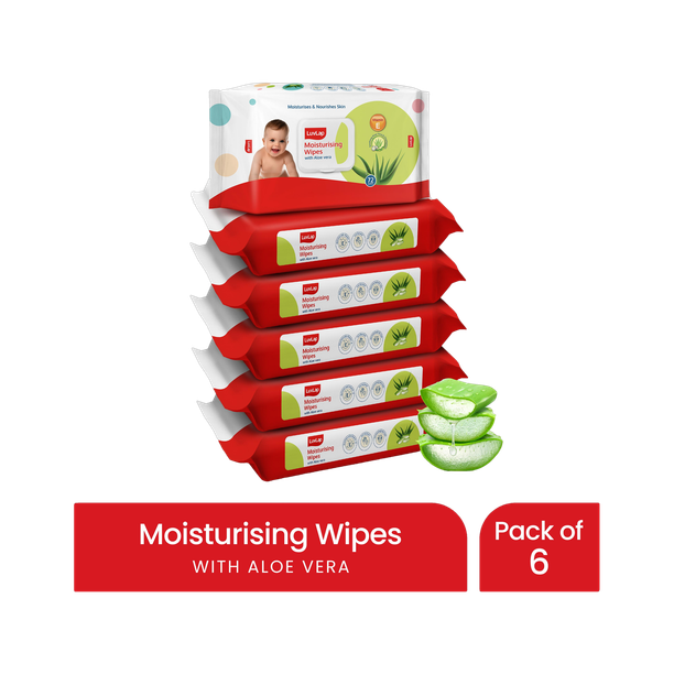 LuvLap Paraben Free wipes for baby with Aloe Vera, 72 wipes/pack with Lid