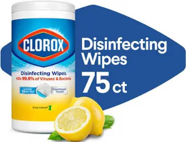 CLOROX Disinfectant Wipes 75s Lemon