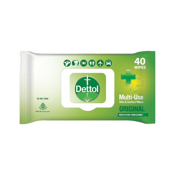 Dettol Germ care Wet Wipes|Soft on Skin|For Skin & Surfaces|Moisture Lock Lid