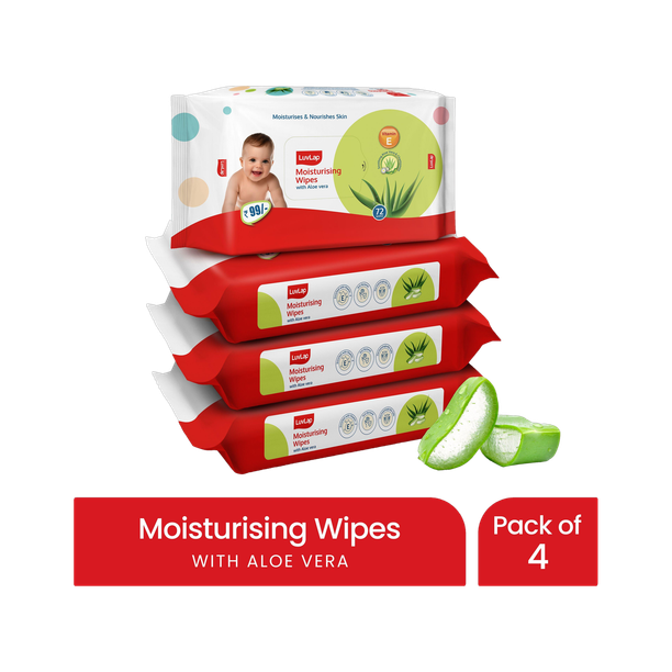 LuvLap Paraben Free wipes for baby with Aloe Vera, Fragrance Free, 72 wipes/pack