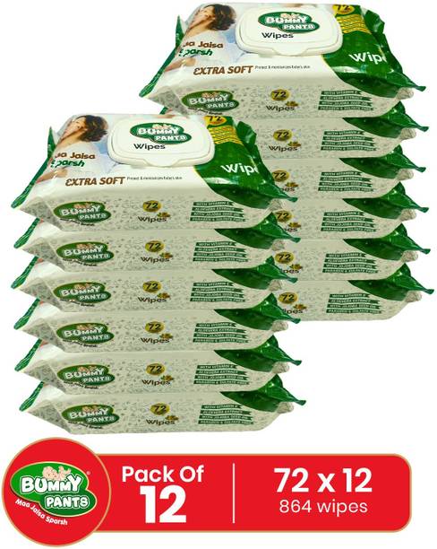 BUMMY PANTS Baby Wet Wipes with LID Combo Pack | Vitamin E, Jojoba Oil & Almond Fragrance