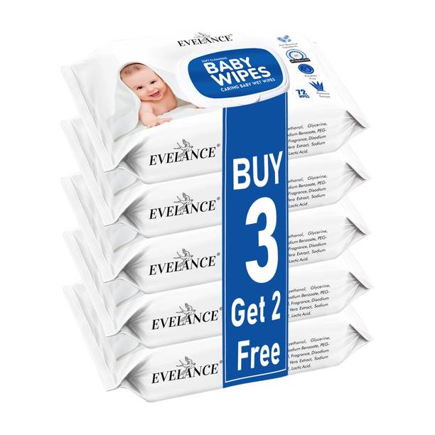EVELANCE Soft Cleansing Baby Wipes with Aloe Vera, Almond Oil and Vitamin E