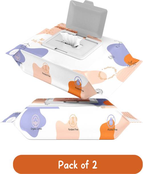 Great Care Baby water wet wipes 80/Pack of 2 With Lid Wipe Warmer