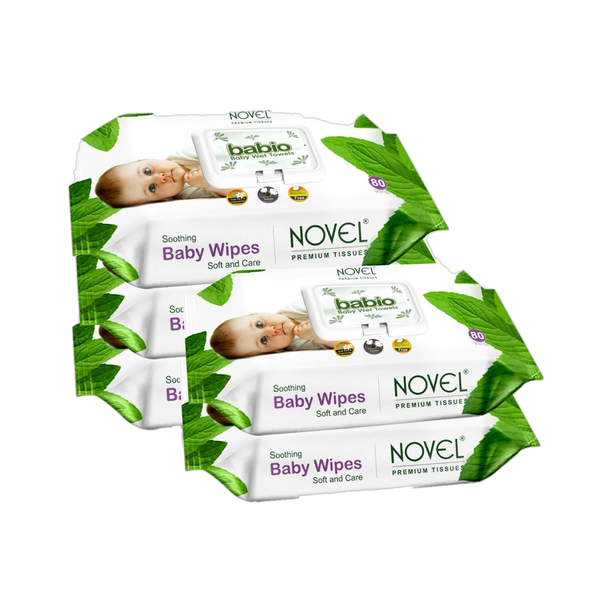 NOVEL Baby Wipes 80 Sheets pack of 5/with Lid