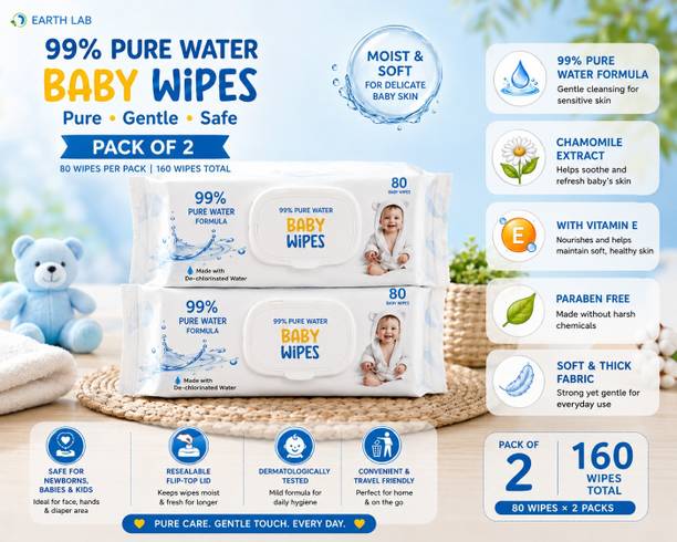 RADHE LIFESTYLE BABY 98% Water Wipes with Aloe Vera and Vitamin E, Calendula Extracts