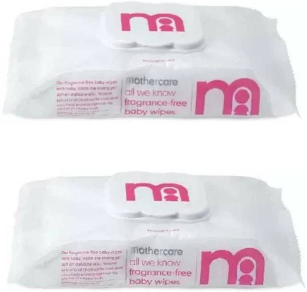 Mothercare Non-Fragrance Wipes, 60 Pieces Per Pack (Pack of 2)