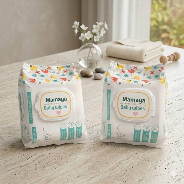 MAMAYA Soft Baby Wet Wipes Pack of 2 | Alcohol-Free Baby Care Wipes for Sensitive Skin