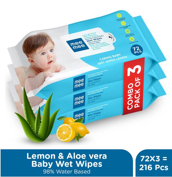 MeeMee Soft Cleansing Baby Wet with Lemon & Aloe vera - Pack of 3
