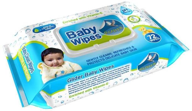 GLIDER Soft Baby Wipes with Fliptop | Aloe Vera & Vitamin E | Paraben Free