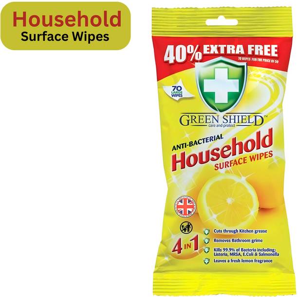 green shield Surface Household 70 Wipes 40% Extra Free Pack