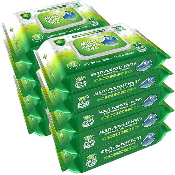 GLIDER Multipurpose Wipes | Ideal for Skin & Surfaces | with Flip-top (Pack of 10