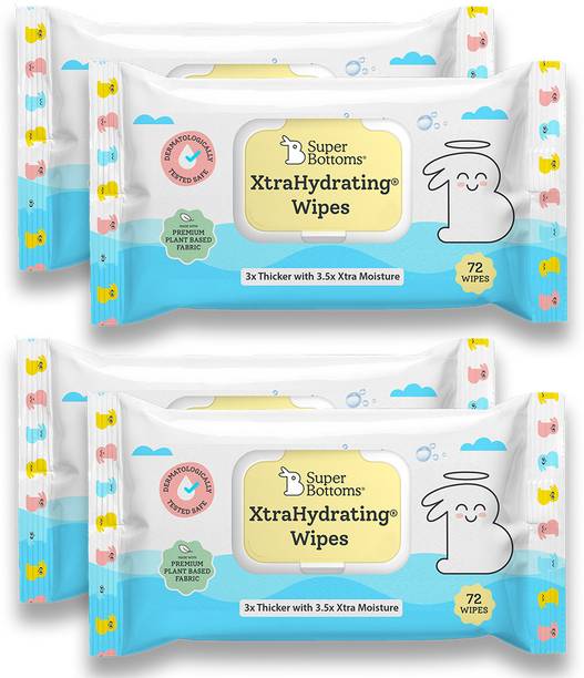 Superbottoms XtraHydrating Wipes For Babies|98% Pure Water & Calendula Oil, Lid Pack
