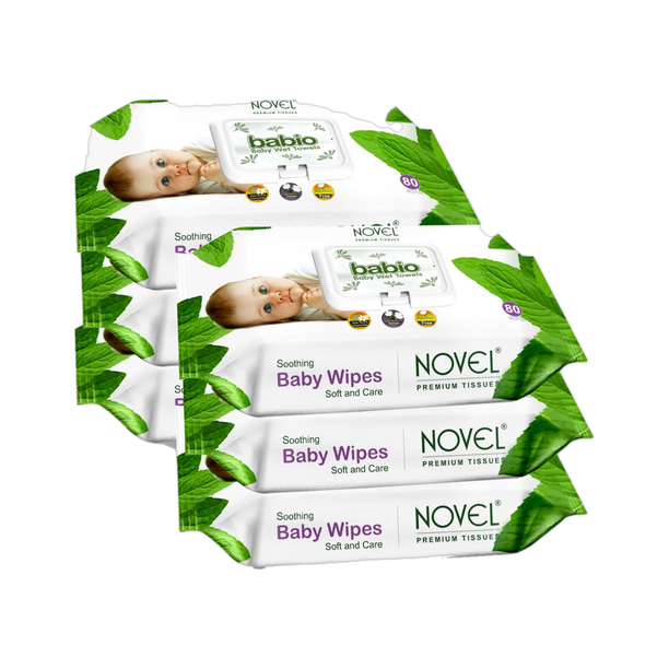 NOVEL Baby 80 Sheets pack of 6/with Lid