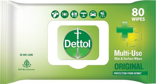 Dettol Germ care Wet Wipes|Soft on Skin|For Skin & Surfaces|Moisture Lock Lid