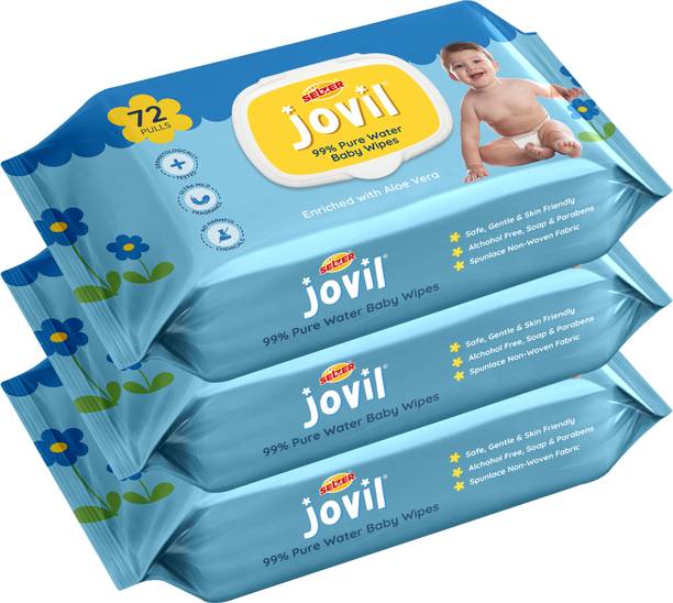 JOVIL Premium Baby Wipes 72 Pulls | 99% Pure Water Wipes | Soft&Skin Friendly for baby