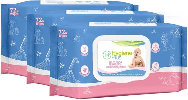 Hygiene Plus Soft Cleansing Baby Wet Wipes with Aloe Vera - Pack of 3