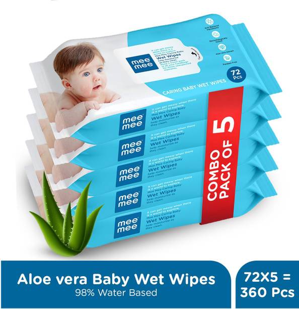 MeeMee Caring Baby gentle Wet Wipes with Aloe Vera (72 pcs)