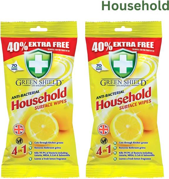 green shield Effective Anti-Bacterial Surface Wipes Pack