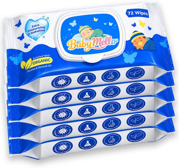Baby Mello Soft Baby Wipes | Wet Wipes for Baby Daily Care | Extra Moisturizing - Set of 5