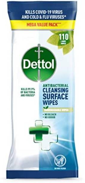 Dettol Anti-Bacterial Cleaning Surface Wipes, 110 Wipes