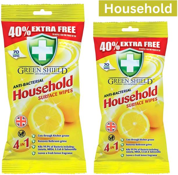 green shield Anti-Bacterial Wipes for Household Hygiene