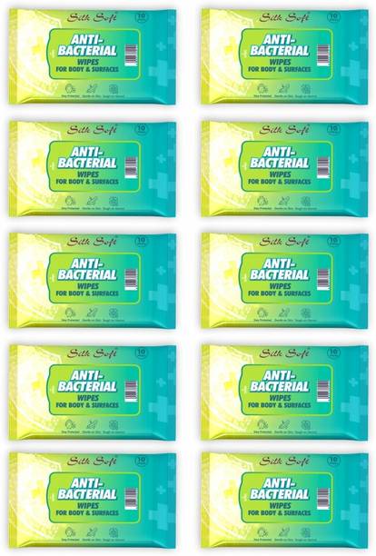 Silk Soft Antibacterial wipes 10 pulls PACK OF 10