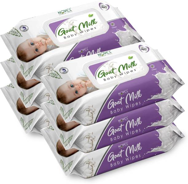 NOVEL Goat Milk Baby Wipes 72's Sheet Pack Of 6