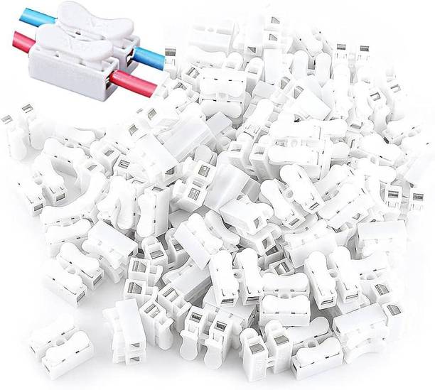 Onneybrothers 2 WAY CONNECTOR PACK OF 40 PUSH 5 amp Quick Cable Wire Connector, Lock Electric Wire Connector Wire Connector