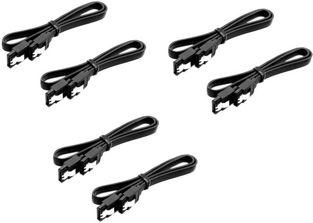 xenee Power Sharing Cable 0.5 m SATA3 6.0 Gbps Data Cable with Locking Latch for HDD & SSD (Compatible with Computer, desktop, HDD, Laptop, LCD, DVR, SSD RAID Black) Wire Connector