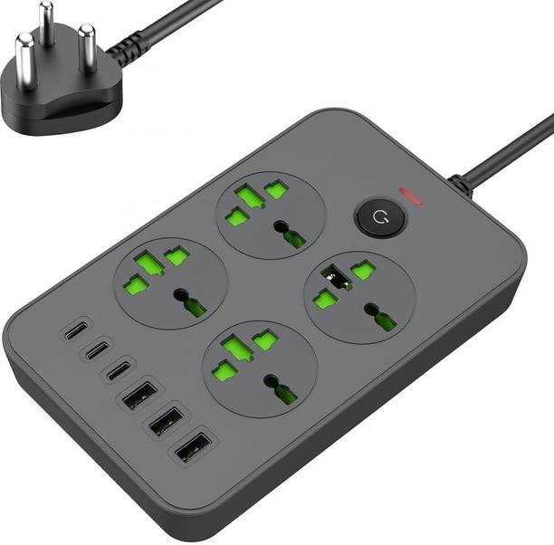 पोरचेक Power Plate 4 Multi,Plug 4 USB,3 Type C 2500W 4 सॉकेट सर्ज रक्षक