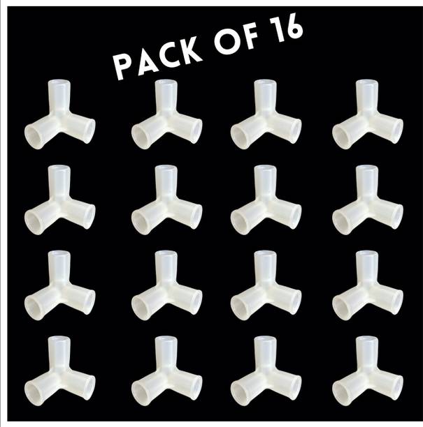 Premium Stuff 3 Pole Plastic White Connectors for Shoe Cabinet Rack and Wardrobes Shoe Rack Pipe Connector & Wardrobe Jointer Wire Connector