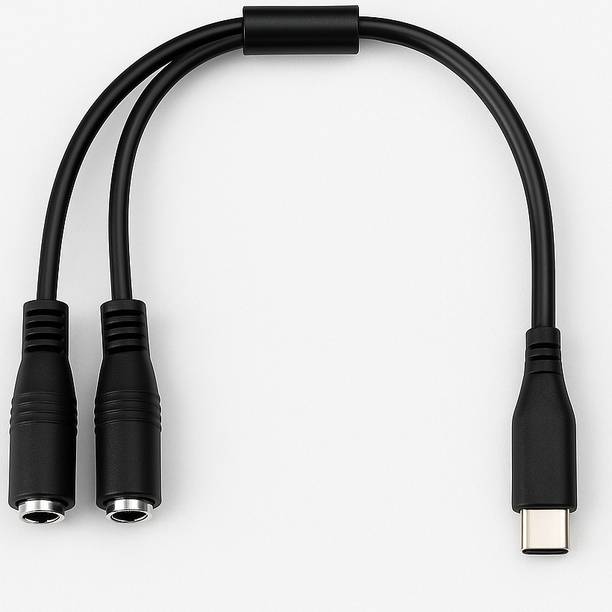 GADGEETI C-Typeto 3.5-AUDIO JACK USB Type-C to Dual 3.5mm Jack Wire Connector