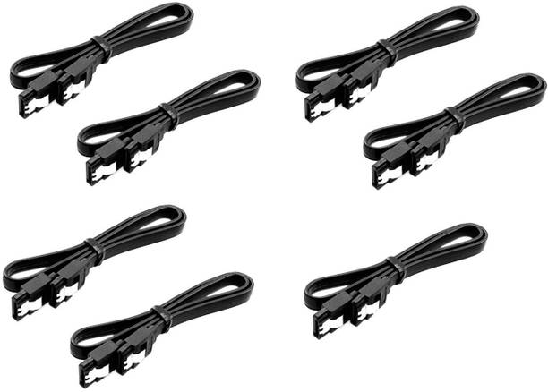 xenee Power Sharing Cable 0.5 m SATA3 6.0 Gbps Data Cable with Locking Latch for HDD & SSD (Compatible with Computer, desktop, HDD, Laptop, LCD, DVR, SSD RAID Black) Wire Connector