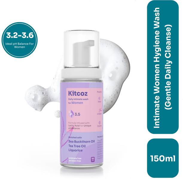 Kitcoz Intimate Wash For Women To Prevent Drying, Itching, Odour & Infections - Intimate Foam