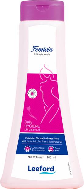 Leeford Femivin Intimate Wash With Tea Tree & Aloe|pH Balanced, Soap-Free, Odor-Control Intimate Wash