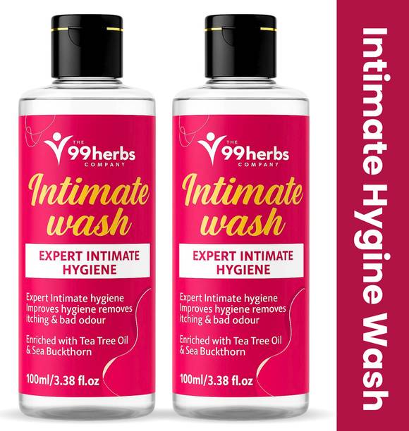 The 99 Herbs Company Intimate Wash for Women with Tea Tree & Sea Buckthorn - 100ml (Pack of 2) Intimate Wash