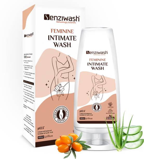 senziwash Vaginal wash/feminine intimate wash, vaginal hygiene for women, Experts in Intimate Hygiene, pH Balanced Scientific Intimate care with Natural ingredients, Enriched with Aloe and Sea Buckthorn, Prevents infection, dryness, and itching. Intimate Wash