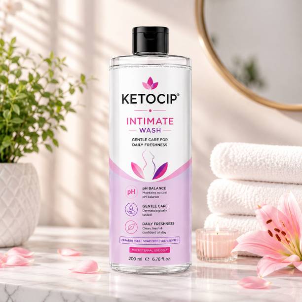 ketocip Natural Intimate Wash, 3 in 1 - No Odour, No Itching, No Irritation (200 ml) Intimate Wash
