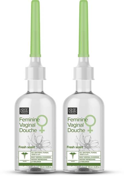 SheNeed Feminine Vaginal Douche-Fresh Scent- With Ph-3.5 - 133 ML (Pack of 2) Intimate Wash