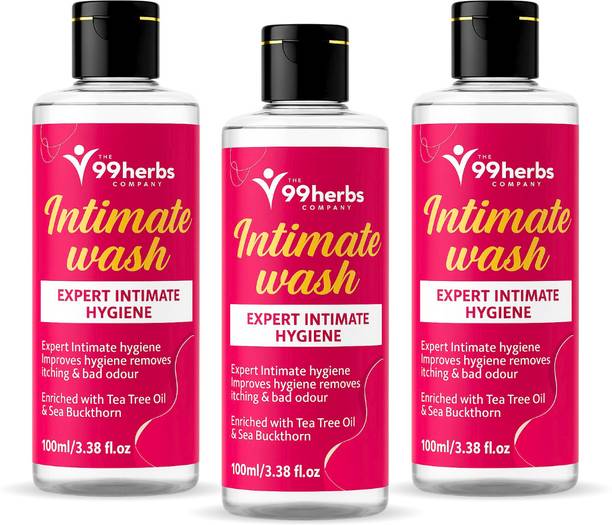 The 99 Herbs Company Intimate Wash for Women with Tea Tree & Sea Buckthorn 100ml (Pack of 3) Intimate Wash