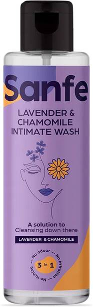 Sanfe Natural Intimate Wash, 3 in 1 - No Odour, No Itching, No Irritation - Lavender & Chamomile Intimate Wash