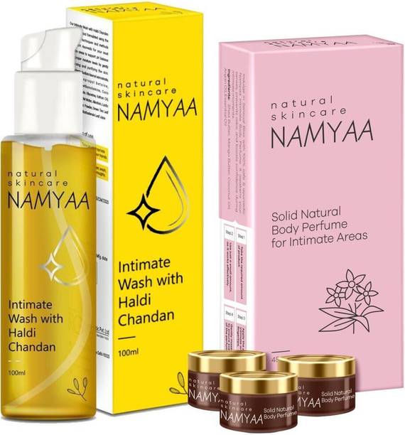 नाम्या Intimate Smell GoodKit|Haldi Chandan Wash|Solid Body Perfume BikiniArea|CombPack इंटिमेट वॉश